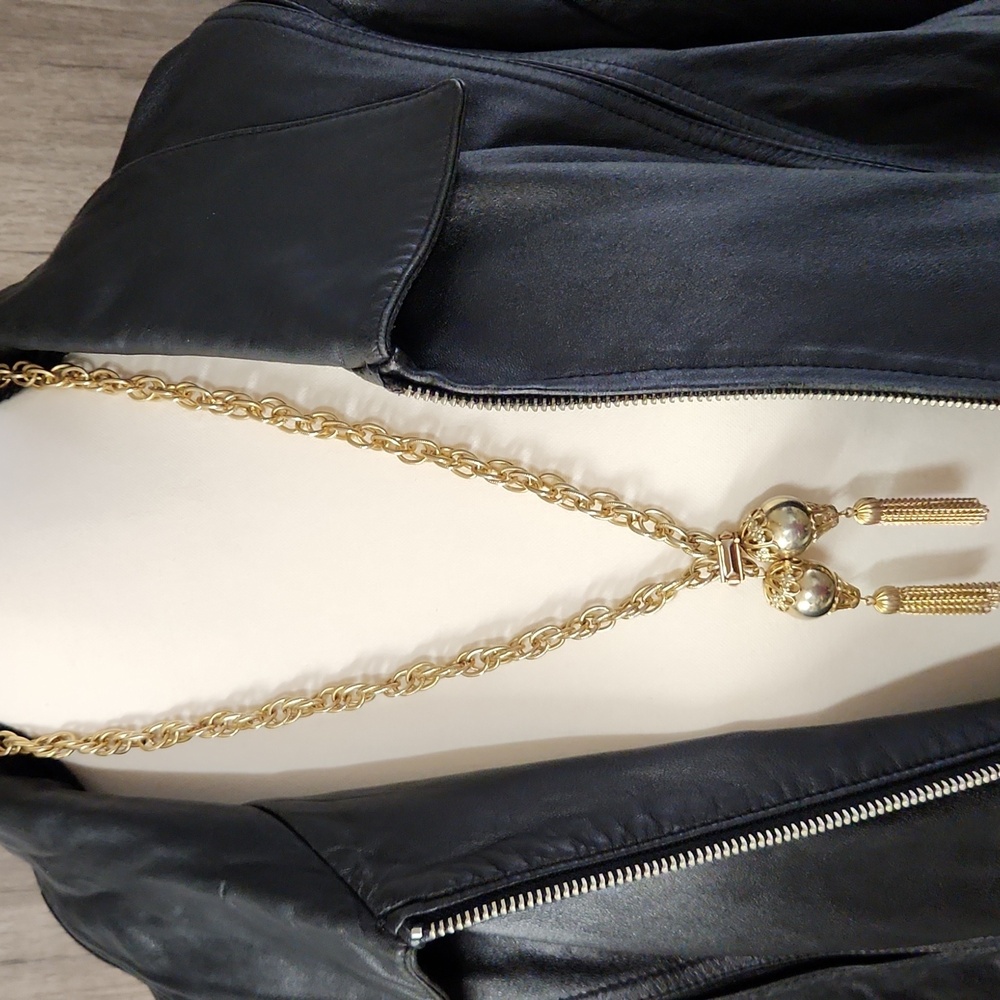 Vintage Goldtone Tassel Necklace Adjustable Length
